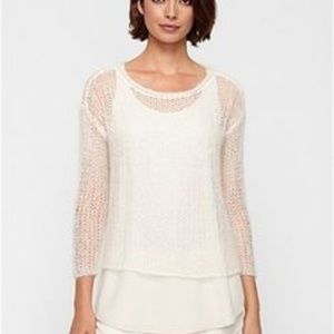 Eileen Fisher Hand Knit Mohair Mesh Sweater